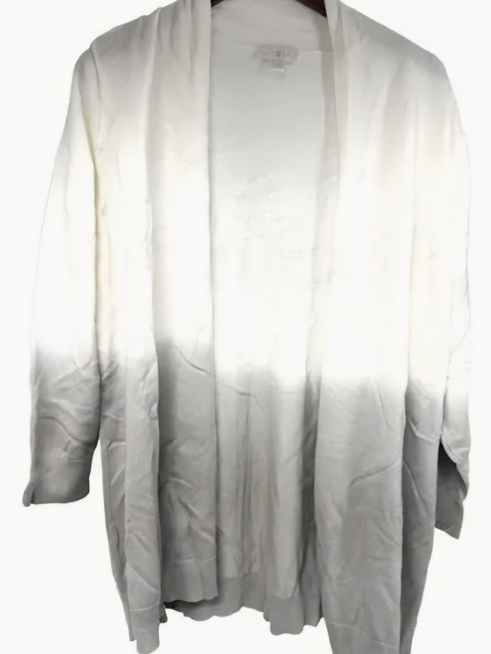Belle by Kim Gravel White to Gray Ombre Open Cardigan